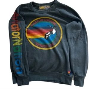 Aviator Nation Venice CA  Sweatshirt Adult Small Grey Made in USA.